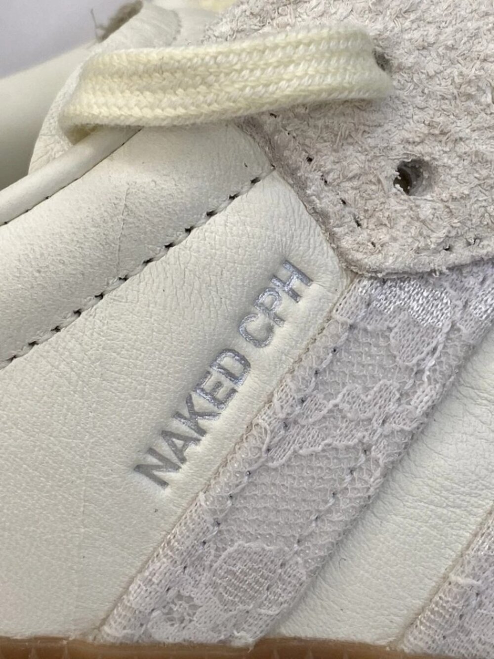 Adidas Samba OG x NAKED Copenhagen Lace Men's Size 10 Off White Suede Sneakers - Picture 6 of 15